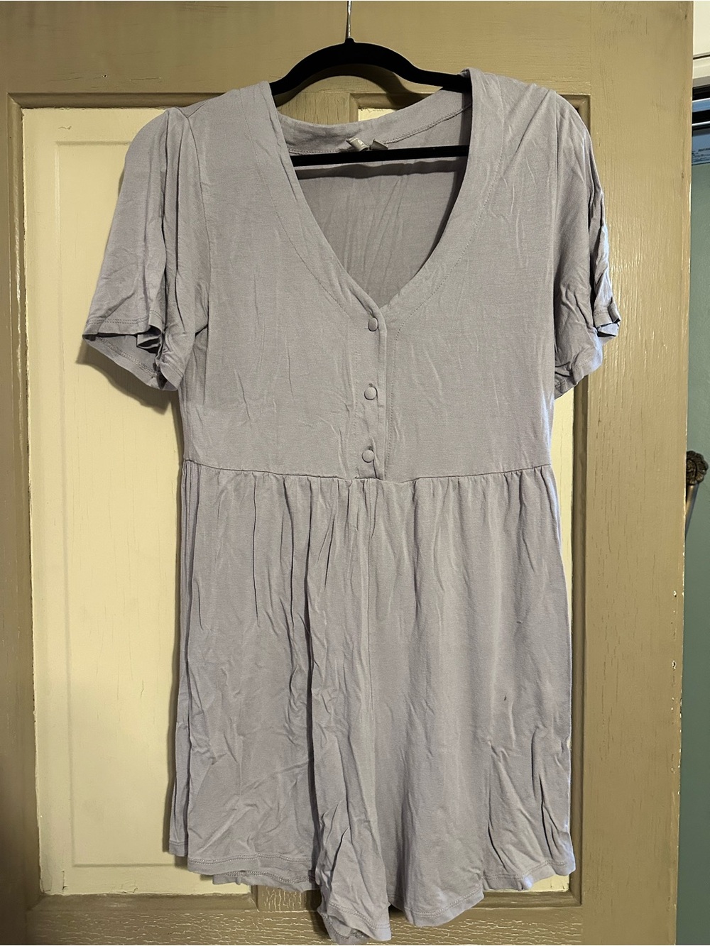 ASOS Light Lavender V-Neck Short Sleeve Romper